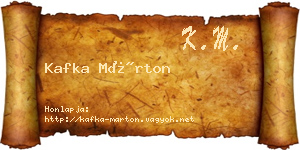 Kafka Márton névjegykártya