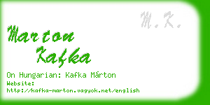 marton kafka business card